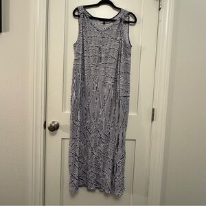 Picadilly Fashion Navy and White Patterned Maxi Dress